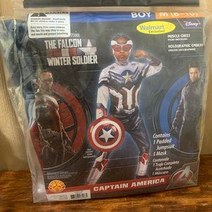 Captain America Costume Boys M (8-10) Padded Chest SuperHero Halloween
